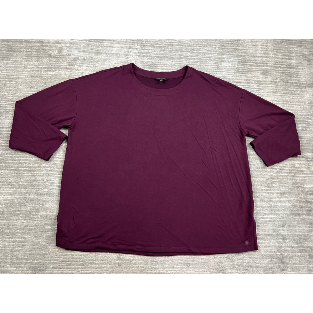 Banana Republic Top Women 3X Purple Long Sleeve Relaxed Drop Shoulder 1723848